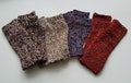 Varicoloured Wristlets, Multi-Coloured Fingerless Mittens, Fingerless Gloves, Handmade Knitted, Unisex Fingerless Mittens, Warm Wrists, Gift