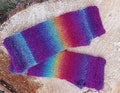 Fingerless Long Gloves, Arm Warmers, Bright Rainbow Alpaca Gloves,  Hand-knitted Mittens, Women's/Men's, Mermaid-style Mittens
