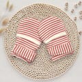 Cutew Gift for a New Baby/Newborn Scratch Mittens Velcro Tabs/Grey Stripes Cotton Mittens /New Parents Must Have Gift/ Infant Soft Mitts