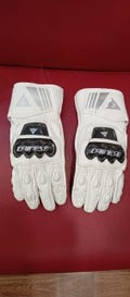 Dainese White Leather motorcycle Racing Gloves, Leather Motorbike Gloves- CE -Certified | - Top grain Cowhide mild leather Gloves