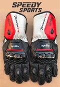 Aprilia Tuonov4 MOTOGP Motorbike Racing Leather Gloves - Made In Genuine Cowhide Leather - With Free Shipping