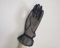 NOS 1980s Sheer Black Gloves With Ruffle - M