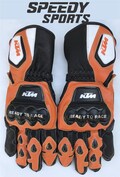 KTM MOTOGP Motorbike Racing Leather Gloves - Made In Genuine Cowhide Leather - With Free Shipping