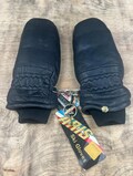 Vintage 1980s ARIS Leather Down Filled Ski Mittens Gloves Women's Large NWT