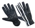 LUMINA Reflective Motorcycle Gloves | Black Leather Biker Gloves with Hi-Vis Stripe | Night Riding Gear | Men’s Protective Gloves