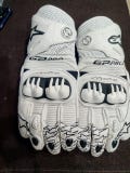 Alpinestars New GP Pro Race Track Gloves Cowhide/Kangaroo Leather |  Moto Rider Street Biker Gear – Black & White Racing Gloves–