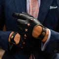 Vintage Black Leather Full Finger Riding Gloves, Leather Gloves, Genuine Leather, Winter Gloves, Driving Gloves
