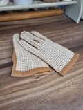 Ladies Vintage Driving Leather Gloves, Brown Tan, Film Prop, Vintage Fashion