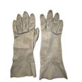 Vintage Women's Gray Gloves with embroidery  6.5 Opera Soft Leather