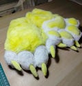 Custom Fursuit Hand Paws – Puffy 4 Finger Plush Animal Gloves with Paw Pads – Handmade Furry Costume – Cosplay Accessories