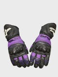 Alpinestars GP Pro Race Track Gloves Cowhide/Kangaroo Leather |  Moto Rider Street Biker Gear – Black & Purple Racing Gloves–