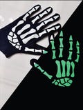 Glow in the Dark Skeleton Gloves, Halloween Gift, Skeleton Gloves, Black Gloves, Gift for Halloween, Skeleton Costume Gloves