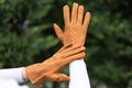 Women's UNLINED Gloves - COGNAC - suede leather