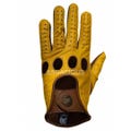 Designer Driving Gloves Yellow Cognac Leather | Reverse Stitch Luxury Driving Gloves Men Women | Classic Car Motorcycle Fashion Gloves