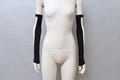 2000s Chantal Thomass black and and white stripe cashmere angora blend armwarmers