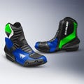 Custom Kawasaki Style Motorbike Boots, Kawasaki Motorcycle Racing Boots, Digital Printed Leather Boots With Safety Armors for Men and Women