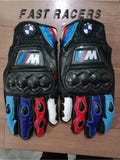 BMW M Logo Motorbike MOTOGP Racing Leather Gloves - Made In Genuine Cowhide Leather - With Free Shipping