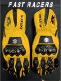 Suzuki GSXR Motorbike MOTOGP Racing Leather Gloves - Made In Genuine Cowhide Leather - With Free Shipping