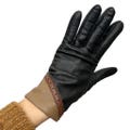 Vintage 70s Novakid by Aris brown brogue lined short wrist length gloves L