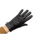 Vintage dark brown piqué stitched lined leather wrist length short gloves 7