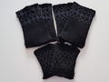 Black Hand-Knit Wrist Warmers, Unique Women's Gift, Black Wrist Warmers with Glass Beads, Stylish Hand-Knit Women's Wrist Warmers, Gift
