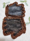 Gentle handmade leather brown fingerless gloves for woman