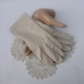 Vintage Beige Nylon Gloves