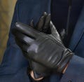Men’s Black Winter Gloves | Faux Leather Waterproof Warm Lined Gloves for Motorcycle, Biking, Driving & Outdoor Cold Weather Use
