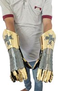 Medieval Gauntlet Armor Gauntlets | Steel Reinforced Star Sign Gloves | Armor Gloves for Men,