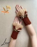 Sepya – Tan Crochet Fingerless Gloves | Vintage Style Handmade Wrist Warmers | Romantic Cottagecore Winter Accessory
