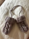 Hand-Knit Baby Mittens | Cozy Cable Knit with Tie | Custom Colors