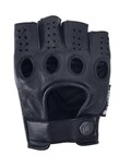 Men’s Black Leather Fingerless Driving Gloves Premium Finger Cut Motorcycle Gloves for Men, Genuine Leather Biker Gloves, Riding Accessories