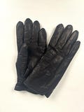 Vintage Leather Unisex Black Gloves for Adult Winter Accessory Pair Deadstock by Somdaris 1970s Latvia