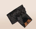 Men’s Hand-Sewn Fingerless Driving Gloves – Black & Camel Leather–Vintage Style Biker Gloves –Comfortable Half-Finger Cycling Gloves