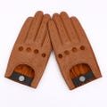 Men’s Leather Driving Gloves with Touchscreen Tips, Full Finger Real Leather Gloves, Breathable Vent Holes, Cycling & Car Gloves