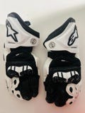 Alpinestars Black and White GP Pro Race Track Gloves Cowhide/Kangaroo Leather |  Moto Rider Street Biker Gear –Racing Gloves–