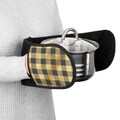 Cozy Gold Black Gingham Plaid Oven Mitts for Home Chefs, Baker Kitchen Gift, BBQ Cooking Essentials, Baking Accessories, Holiday Decor