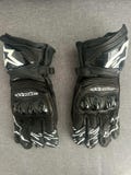 Alpinestars R3 Motorcycle Racing Moto GP Gloves – Black Original KangarooCowhide Leather Motorcycle Gloves – Track and Street Riding Gear