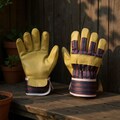 Split Leather Work Gloves for Gardening | Durable Multi-Purpose Utility Gloves | Breathable Heavy Duty Safety Rigger Gloves