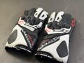 Black White Racing Leather Motorcycle Gloves | Protective Sportbike Riding Gloves Men | Track & Street Biker Gear