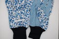 Blue Flower Floral PVC Cotton Machine Washable Garden Gloves