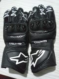Black White Leather Motorcycle Racing Gloves | GP Pro Style Protective Biker Track Riding Gloves for Men & Women
