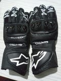 Black White Leather Motorcycle Racing Gloves | GP Pro Style Protective Biker Track Riding Gloves for Men & Women