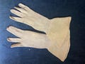 Antique Mesh Driving Gloves - White Cream Formal Vintage Wrist Gloves - Size Small Cuffs