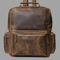 Durable Buffalo Leather Travel Backpack – Vintage Crazy Horse