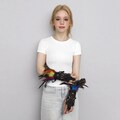 Pair of Feather Wrist Cuffs, Gothic Feather Gloves, Halloween Costume Accessories, Festival Feather Arm Cuffs, Cosplay Wristbands