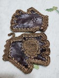 Gentle handmade leather brown fingerless gloves for woman