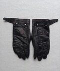 Harley Davidson Ladies Leather Gloves/Willie G Skull Rivets/Size M/Black Orange Stitching Embroidered HD/Gift For Her