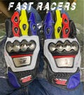 Suzuki GSXR Motorbike MOTOGP Racing Leather Gloves - Made In Genuine Cowhide Leather - With Free Shipping