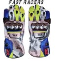 Suzuki GSXR Motorbike MOTOGP Racing Leather Gloves - Made In Genuine Cowhide Leather - With Free Shipping